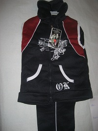 Ensemble 3 pieces gar&ccedil;on noir et rouge