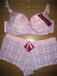 Ensemble soutien gorge / boxer rose